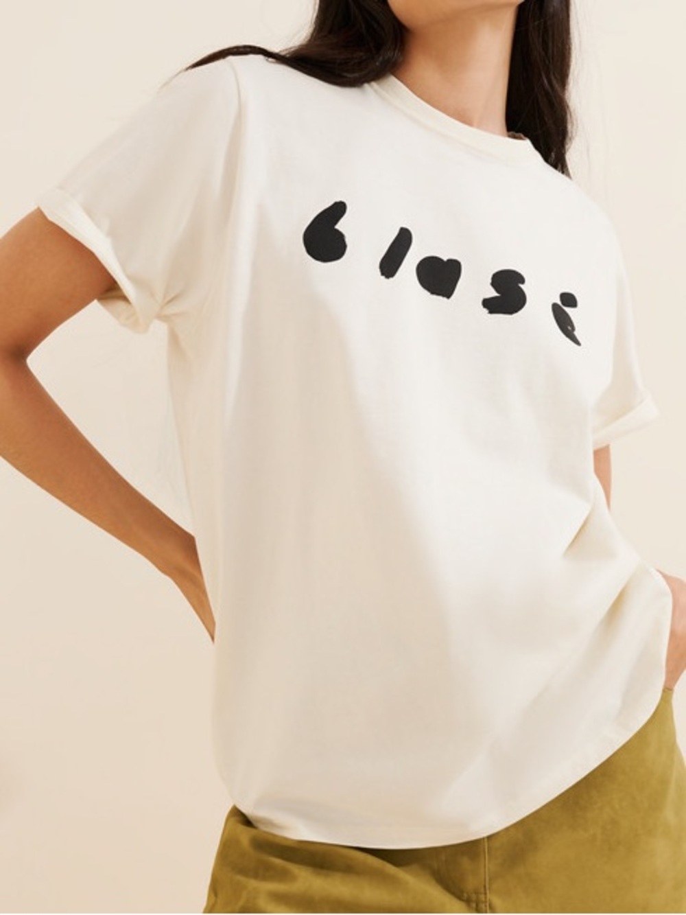 Clare V Linen-Blend Blase Original Tee Shirt in White